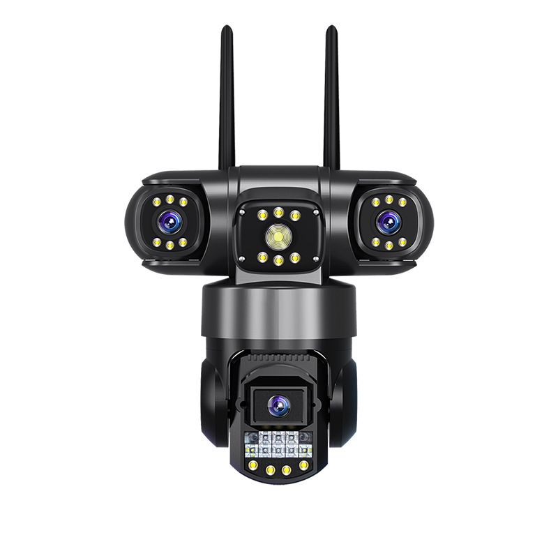 4G solar real triple lente triple cámara panorámica 360 grados HD visión nocturna monitoreo WiFi inalámbrico