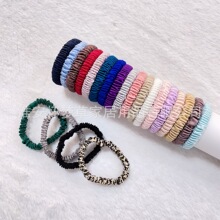 19姆米真丝桑蚕丝发圈牛津松紧多色不伤发1cm头花皮筋头绳