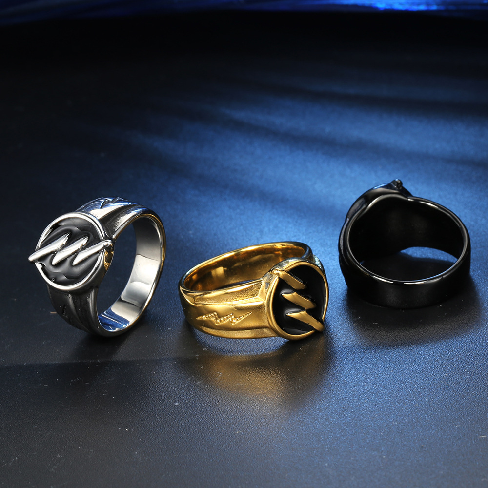 Retro Geometric Titanium Steel None 18K Gold Plated Rhodium Plated Men'S Rings display picture 2