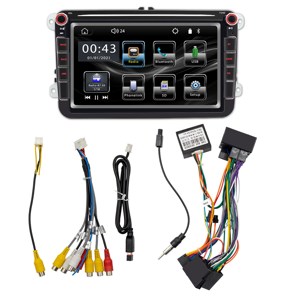 Nueva Apple carplay Android Internet 8 pulgadas coche MP5 Bluetooth tarjeta U disco Radio para Volkswagen