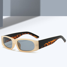 复古个性小框太阳镜墨镜男女同款方形窄框拼色宽腿3类遮阳镜2025