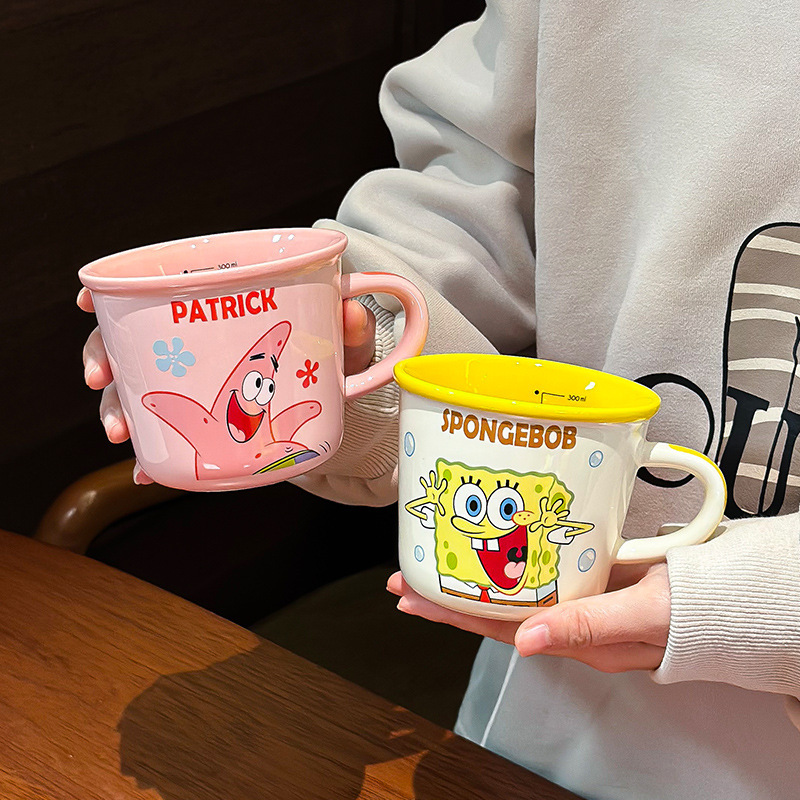 SpongeBob muñecas nuevas tazas de café de desayuno de leche 2024 tazas de cerámica caseras regalos de cumpleaños
