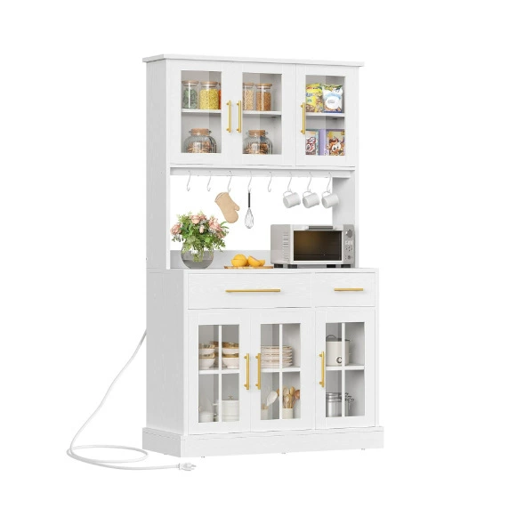 Лучший продаваемый на Amazon кухонный шкаф-панель с зарядной станцией, шкаф для хранения, ресторанный обеденный шкаф, отдельно стоящий шкаф-купе