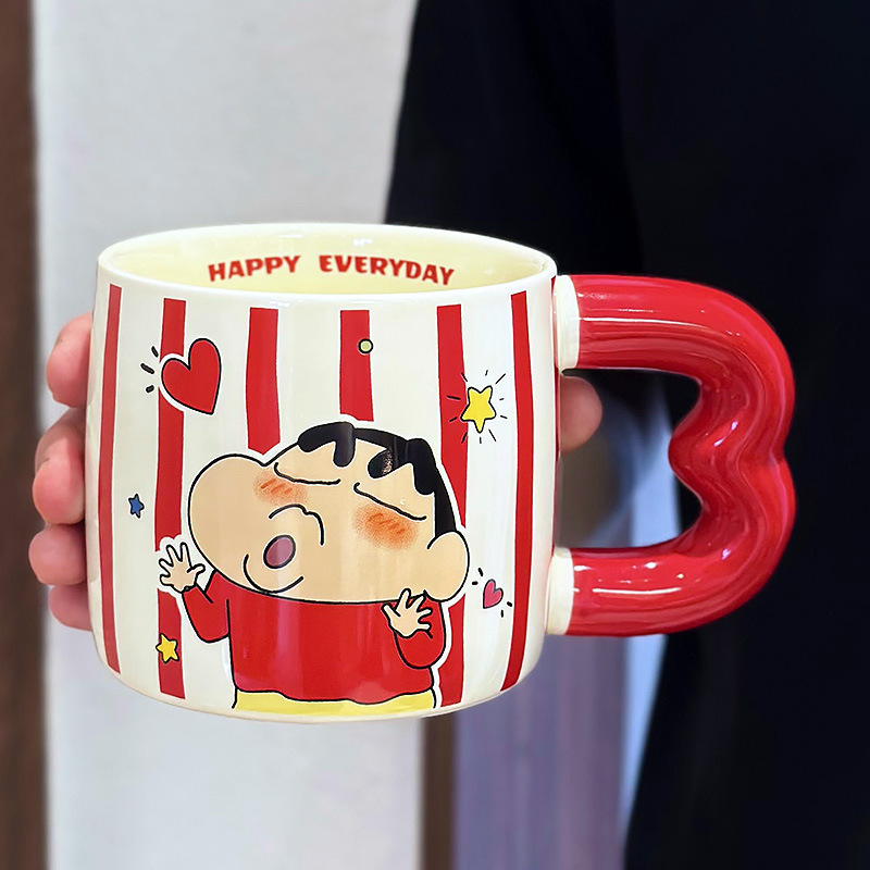クレヨンしんちゃん マグカップ セラミック 蓋付き オフィス 朝食 ホーム 特別に美しいカップル ドリンクカップ 女の子用|undefined