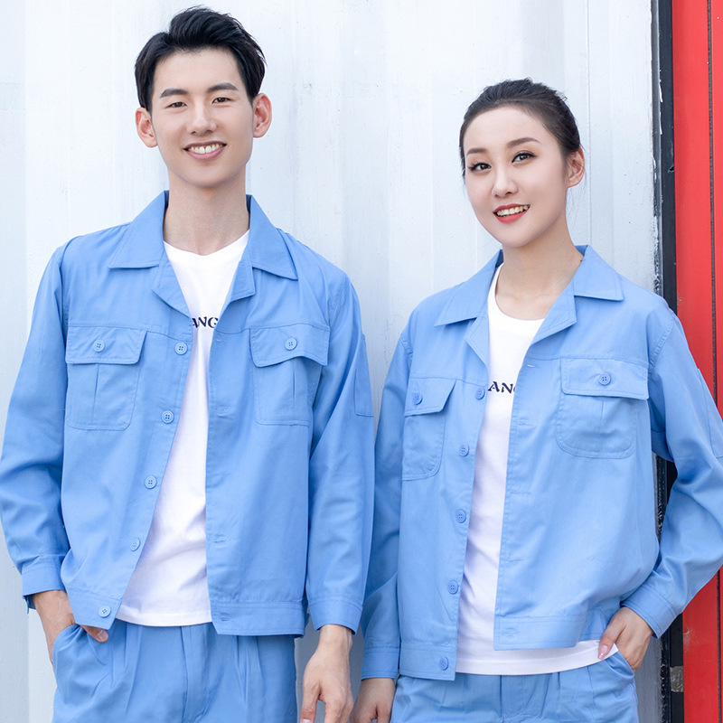 Trajes de trabajo de manga larga de verano para hombres trajes de verano delgados transpirables taller de fábrica de trabajo azul personalizado