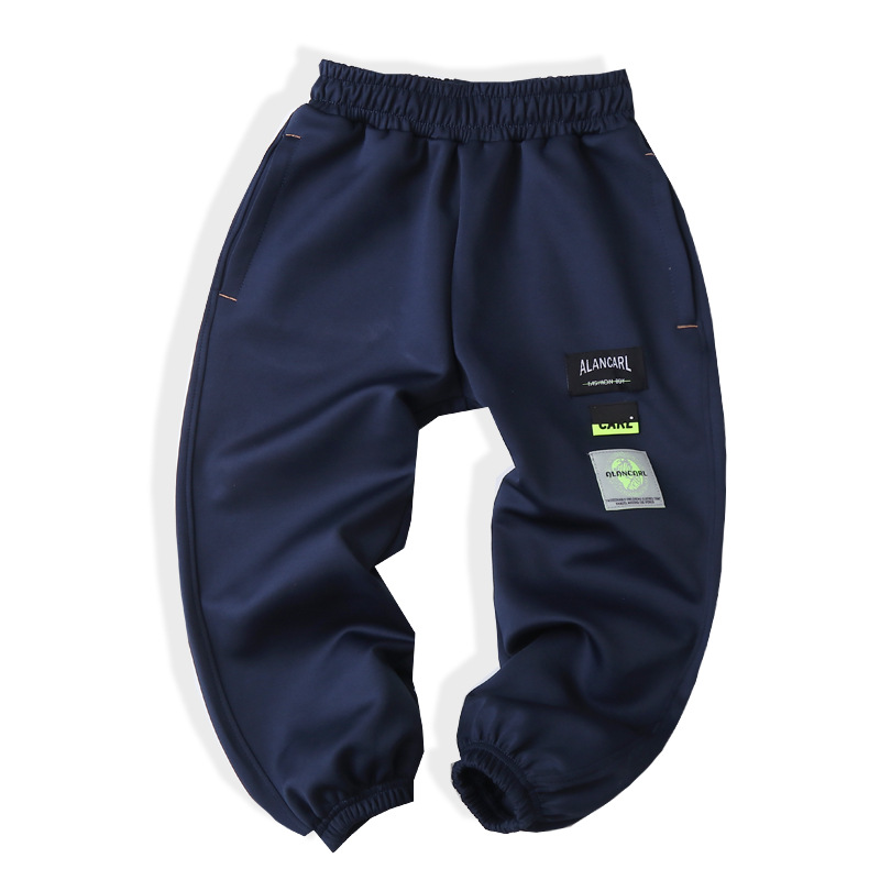 Fashion Letter Patch Leggings Big Boy Boy Trousers 2021 Autumn New Children's Clothing Children's Pants Children's Pants