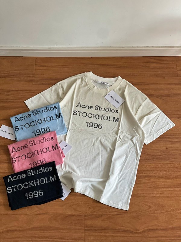 オリジナル品質 Acne25 新作春夏ルーズカジュアルダーティーウォッシュオールドレタープリントユニセックス T|undefined