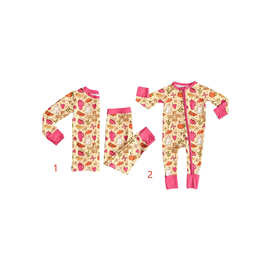 圣诞节万圣节童装男孩女孩印花了连体衣套装儿童婴儿批发