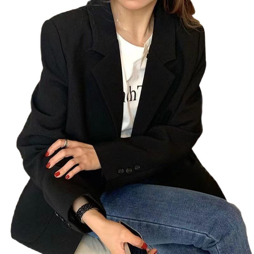 Women's Spring Western Style Loose Fit Versatile Student Medium Length Jacket Casual Little Western Suit