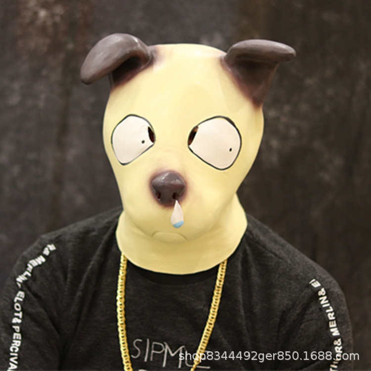 Máscara de perro mocos divertido perro Erha tocados Halloween lindo animal vestir accesorios de rendimiento