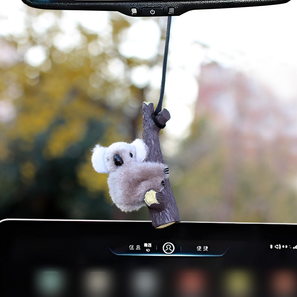 Koala tortuga panda felpa dibujos animados sosteniendo tocones suministros de decoración de automóviles suministros de automóviles lindo colgante de automóvil