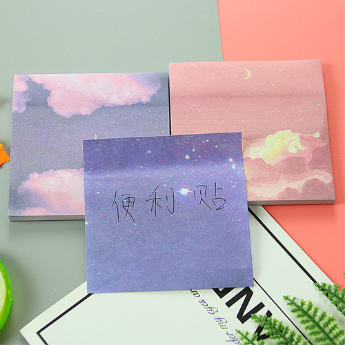 Bright Starry Sky Post-it Notes High-looking limited to students N times stickers can be peeled off to leave messages and forget things to note label stickers