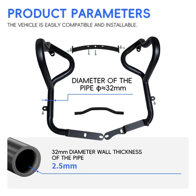 Motorcycle bumper rear rack side bag protection