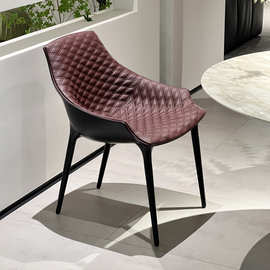 BJ-6C意式轻奢reflex设计师餐椅家用简约现代别墅真皮书桌椅酒