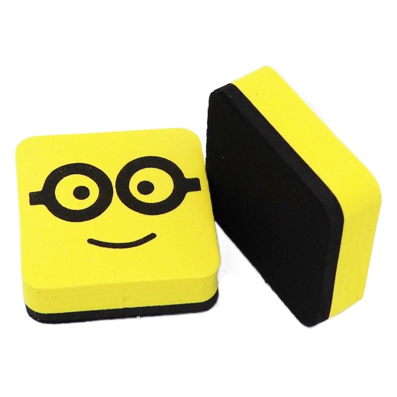 Borrador de pizarra magnética Eva borrador seco magnético fieltro paño borrador dibujos animados cara sonriente expresión borrador fabricante en stock