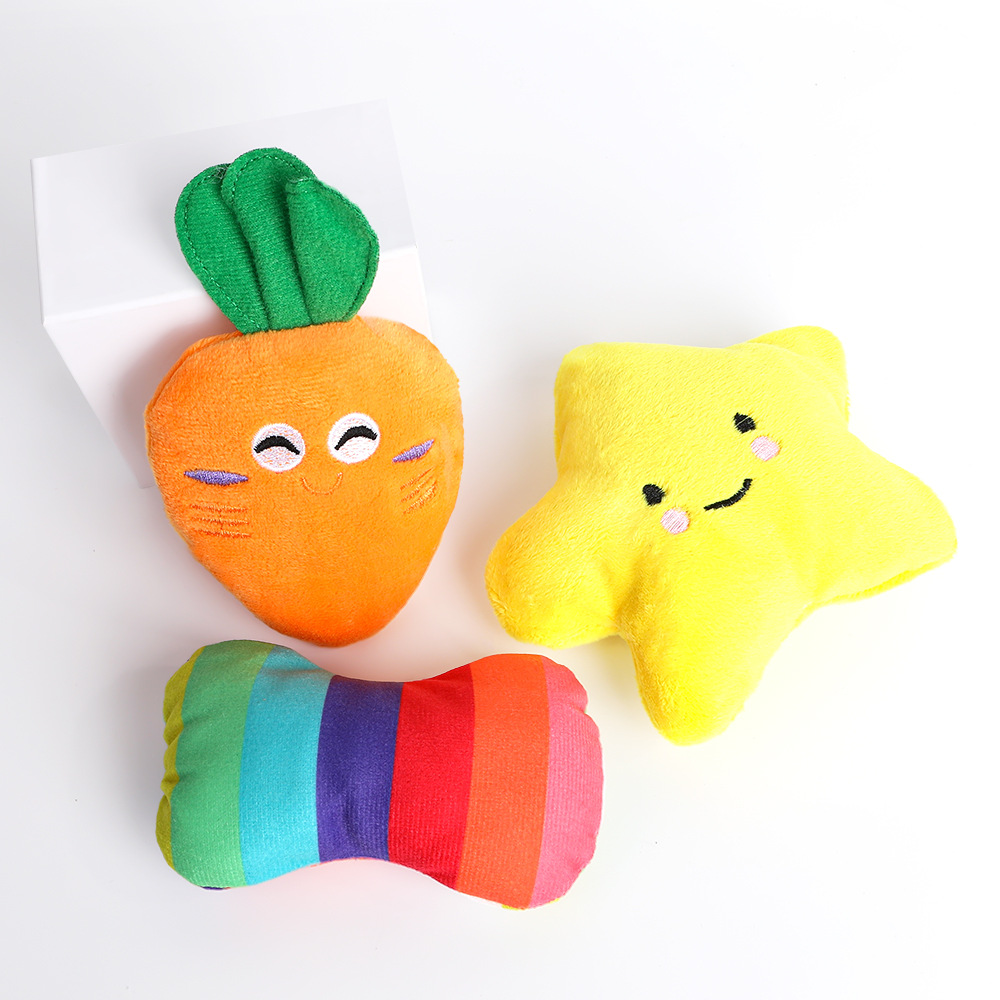 Nuevo tipo de mascota peluche perro voz simulación de dibujos animados animales resistentes a morder dientes molares peluche mascota juguetes al por mayor