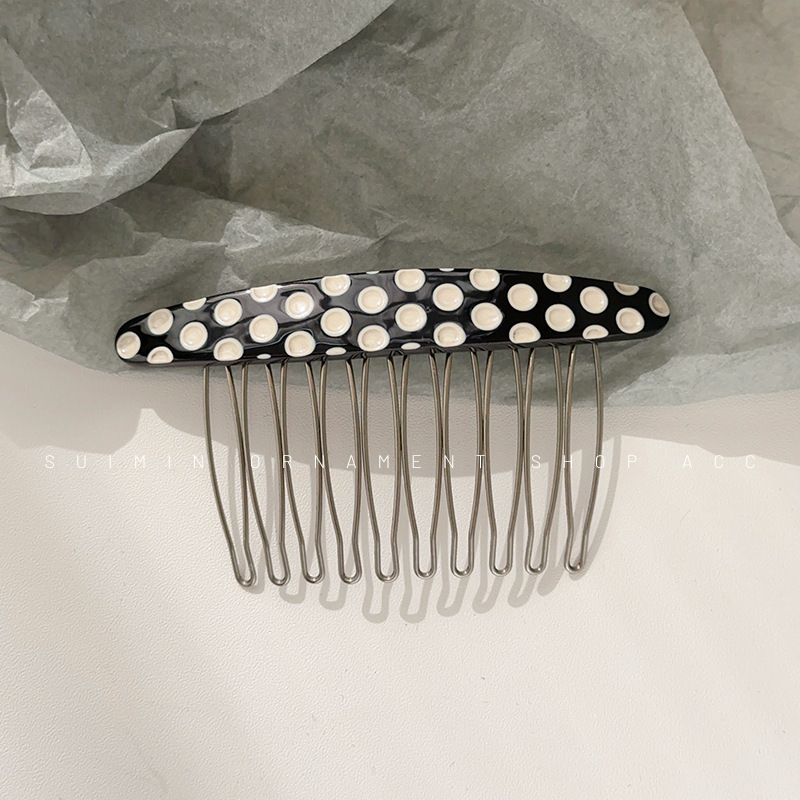 Flequillo en la frente insertar peine pelo roto acabado artefacto acetato horquilla Cabeza trasera femenina insertar reverso peine del pelo horquilla del tocado