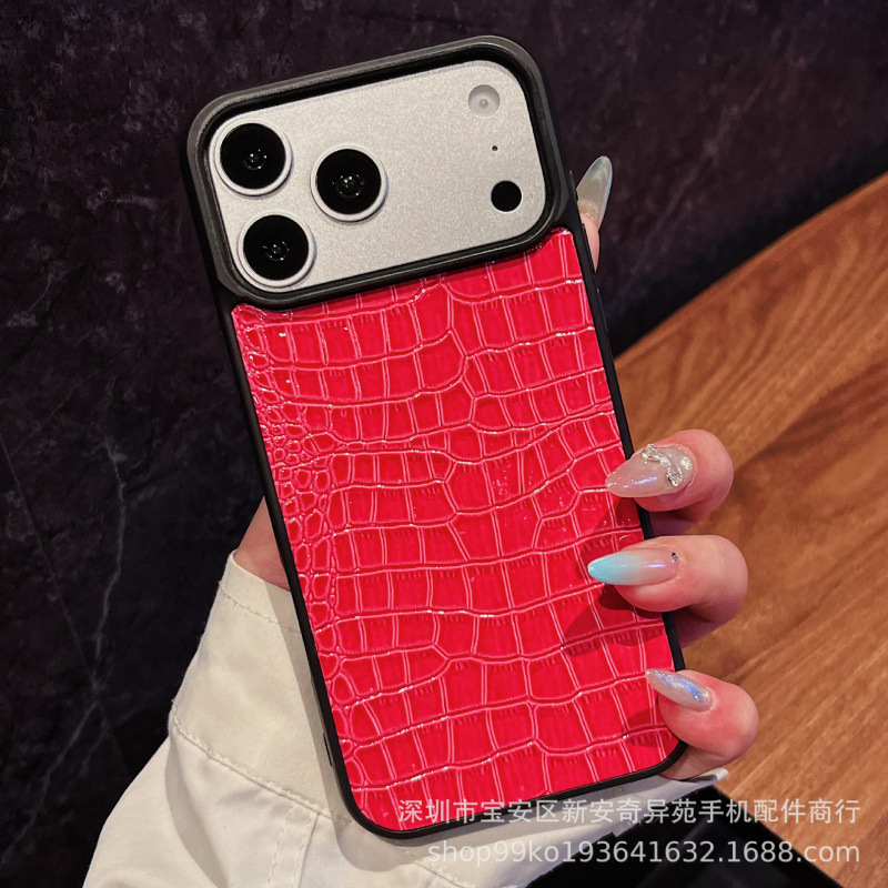 Cuerpo de cocodrilo estampado transfronterizo para iPhone18 promox comercio exterior Amazon Apple 17 teléfono móvil