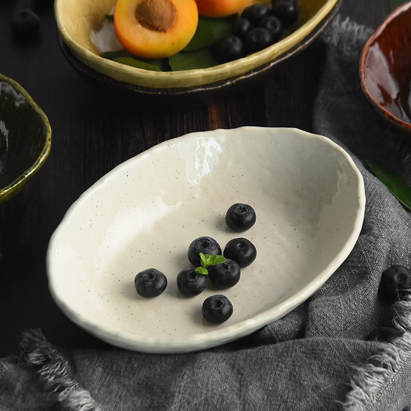 日本进口波佐见烧五彩系列套装五色粗陶餐盘礼盒日式家用餐具盘子