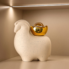 贝汉美新中式创意摆件马上有钱软装家居玄关客厅桌面电视柜装饰品