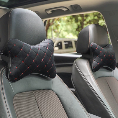 Four-Season Car Accessories, Cross-Border — Headrest - black-red-thread-pair