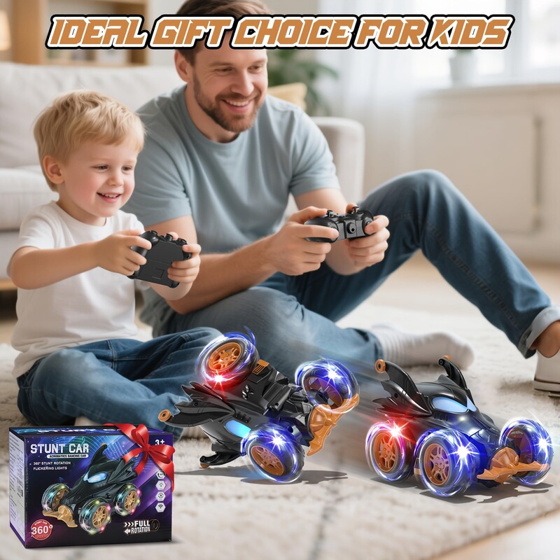 Cross-Border Hot-Selling 2.4g Remote Control Dump Truck 360-Degree Stunt Rolling Car Children's Toy Dump Truck