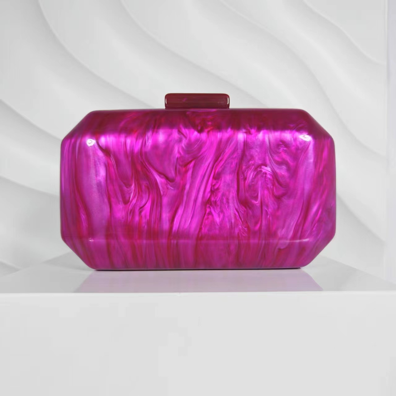 375g Weight Lock clasp Closure Type / Strap Type Evening Bag Bags Type Holiday, Party Occasion Arylic Material Solid Color Pattern All Seasons Season Women's Gender Elegant, Vintage Style Style Square Shape Small Size Gold White Blue Arylic Solid Color Square Evening Bags 1
