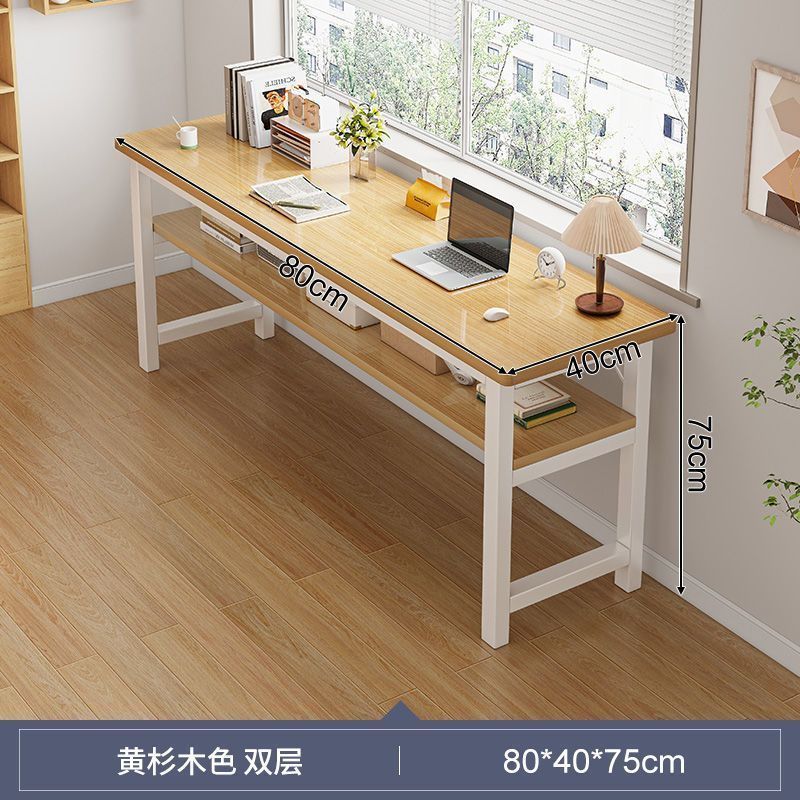 长条桌子简易出租屋用双层靠墙书桌子长方形电脑桌家用客厅双人桌|undefined