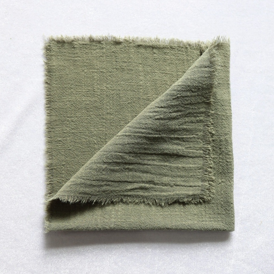 Suministro exclusivo transfronterizo de tela para servilletas de Amazon, algodón de bambú, mantel individual de decoración para bodas con borde de flecos de algodón completo, tela arrugada con borde de borlas.