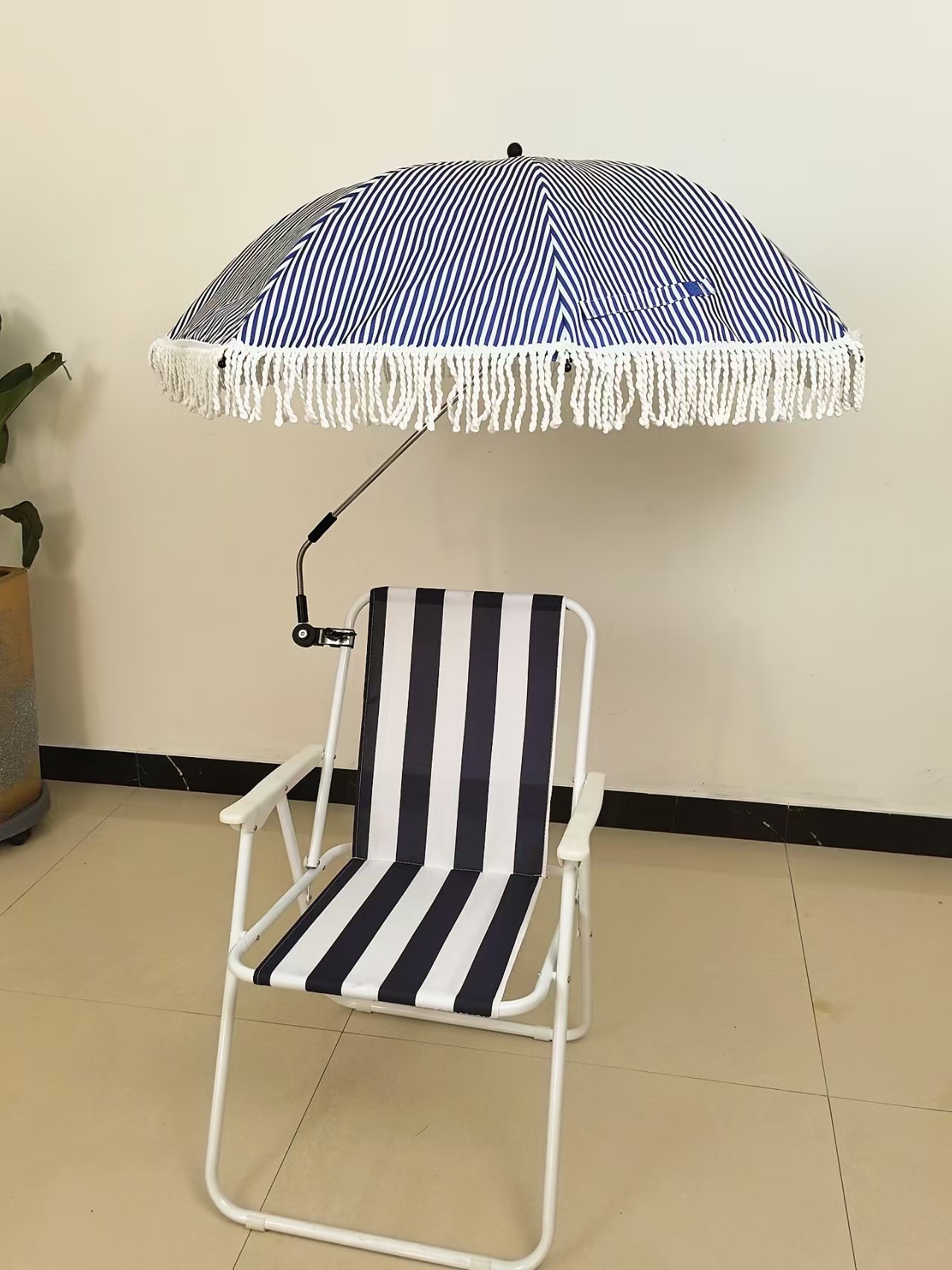 Silla de playa portátil para acampar sombrilla con clip de dirección 360 para acampar silla de pesca para acampar sombrilla