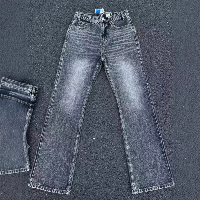 Новообращающиеся 517 дымно-серые джинсы Cleanfit вымытые Marble Pattoo ежедневные ходоки мужчины и женщины