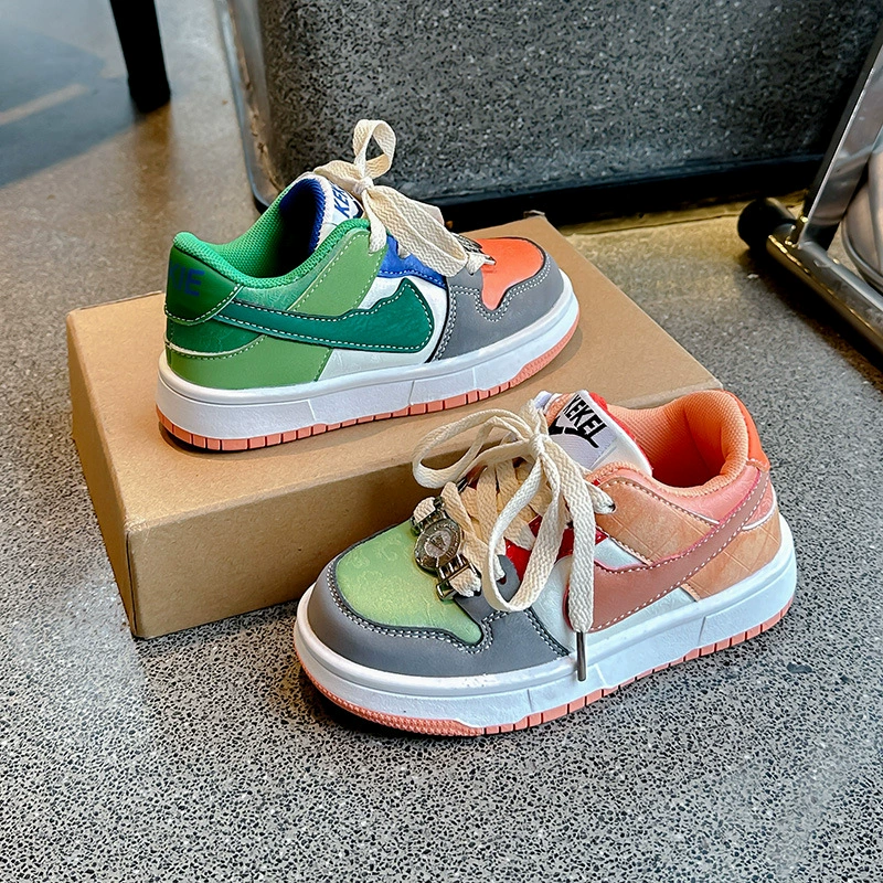 Children's trend fashionable universal sneakers for men and women, Korean style, 2024 years, autumn