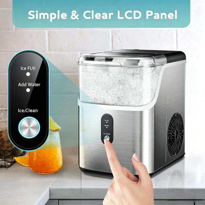 Cross-border small extrusion ice maker for home use, chewable ice pellets, foreign trade irregular ice automatic ice maker Cross-border small extrusion ice maker for home use, chewable ice pellets, foreign trade irregular ice automatic ice maker