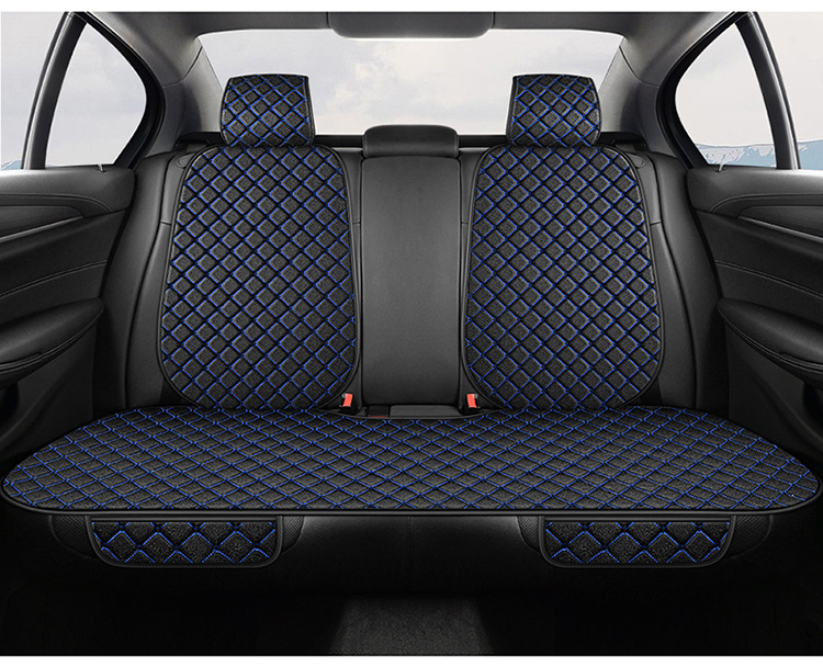 Cross-Border Popular Car Seat Cushion, Universal for All Seasons, Tie-Free Anti-Slip Three-Piece Set, Five-Seat Linen Seat Cushion, Drop Shipping