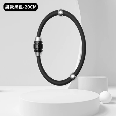 22-Year New Model Wireless Electrostatic Silicone Bracelet to Eliminate Static Electricity from Men and Women's Bodies, Static Electricity Eliminator (Static Rod/Key Bag) - black-mens-20cm-strips-without-packaging