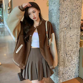 秋冬季新款棒球服卫衣女加绒加厚学院风韩版个性帅气夹克外套百搭