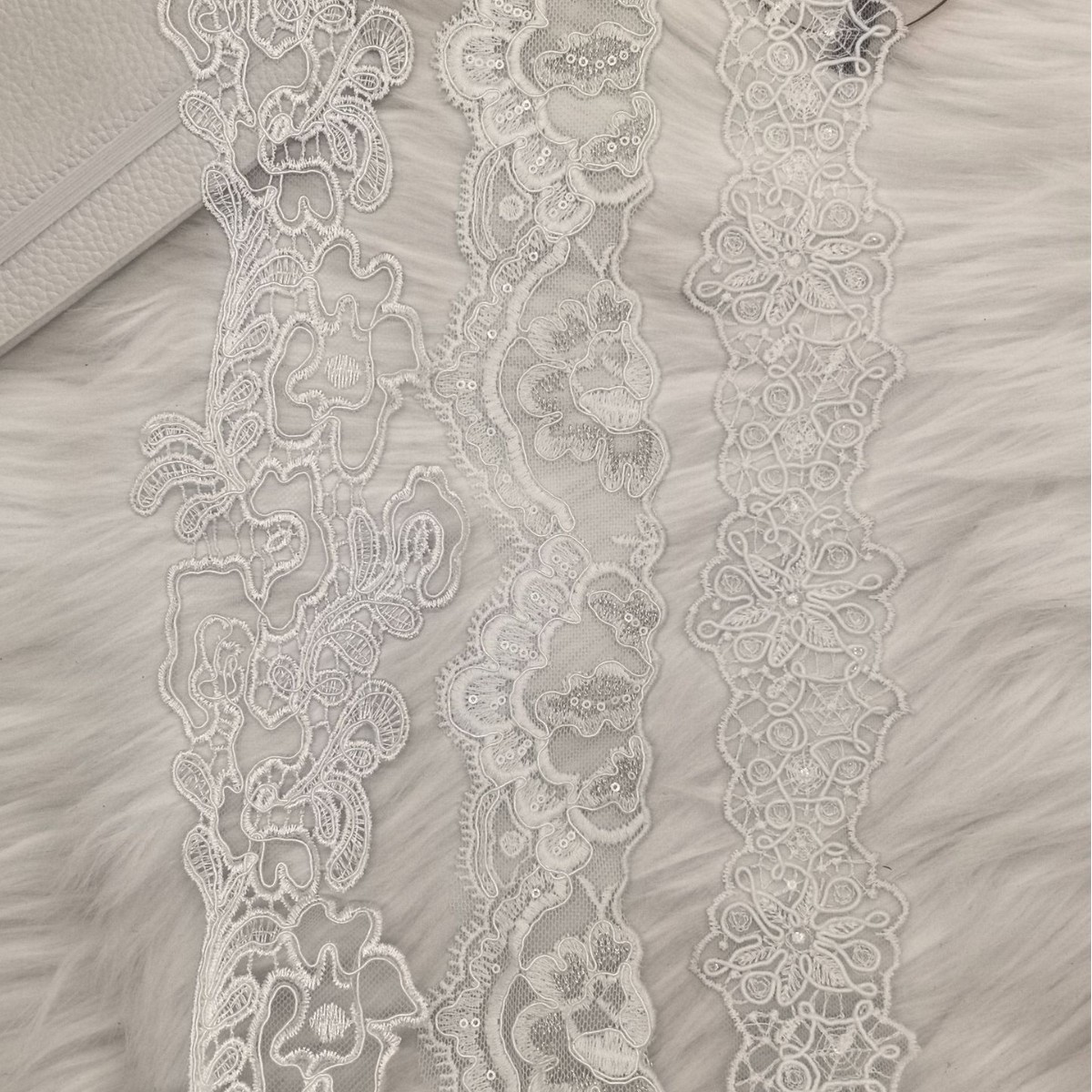 欧式小碎花钉珠亮片细棉线花边中透明网刺绣蕾丝花边辅料DIY花边