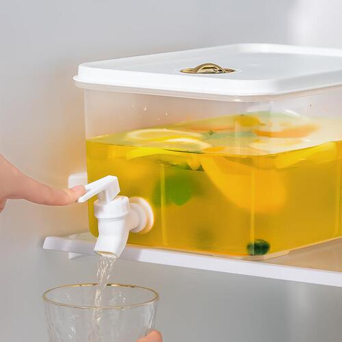 Household refrigerator cold kettle with faucet 3L capacity lemon fruit teapot beverage juice teapot cold kettle