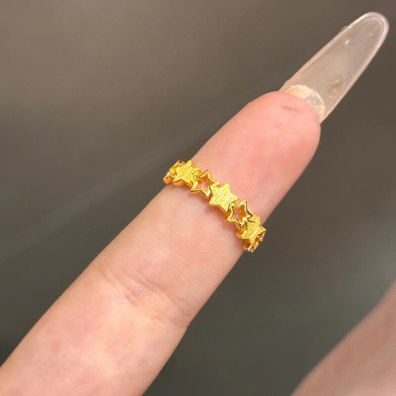 新款镂空星星戒指女款可调节指环简约百搭小众设计气质轻奢高级感|undefined