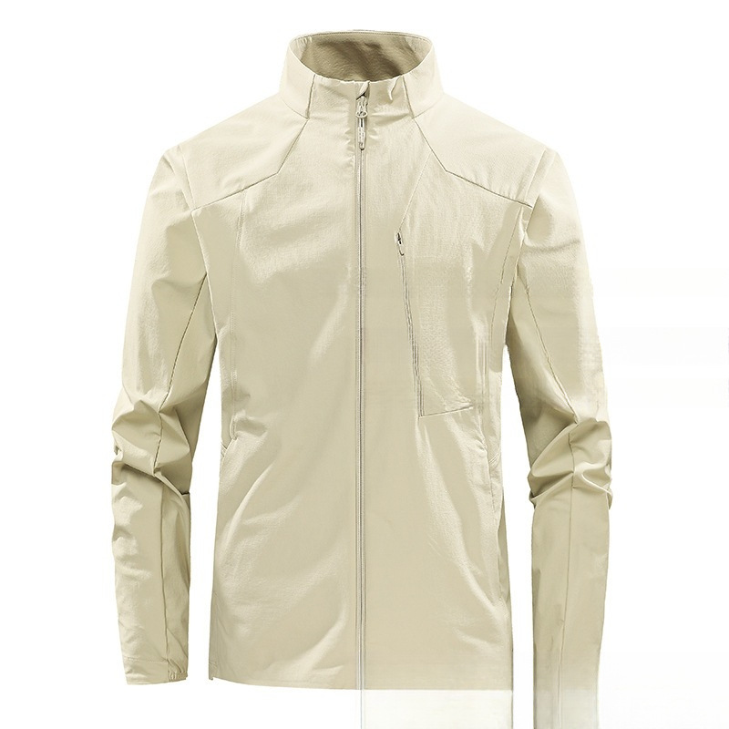 2026 New Spring Men's Casual Stand-Up Collar Jacket Outdoor Sports Windbreaker Running Sportswear Wholesale