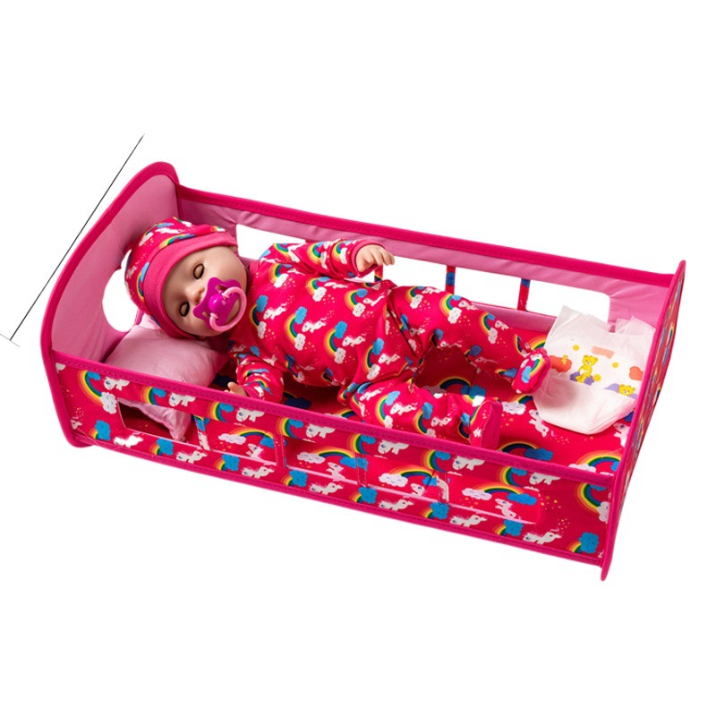 Cama de Juguete con Diseño de Concha de Mariposa, Nuevo Producto Transfronterizo, Cama de Unicornio para Muñecas American Girl Reborn de 18 Pulgadas