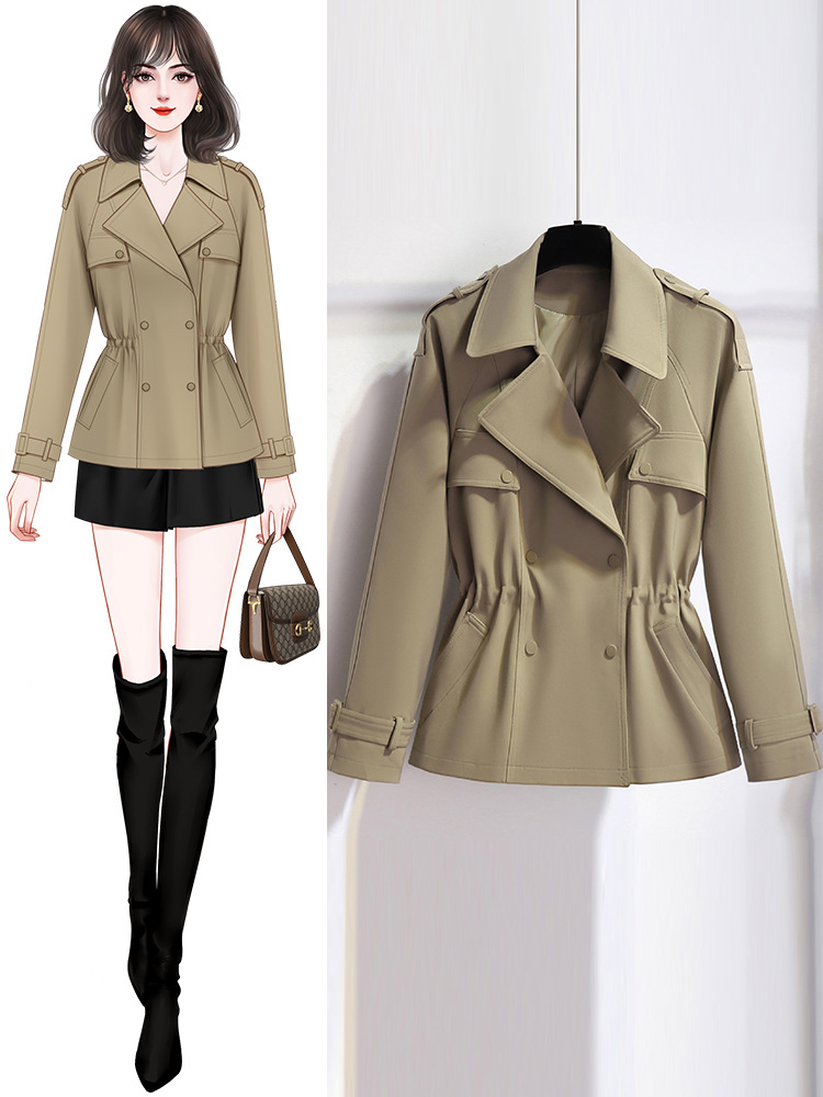 British Style Little Women's Short Windbreaker 2025 New Spring and Autumn High-End Khaki Waistcoat