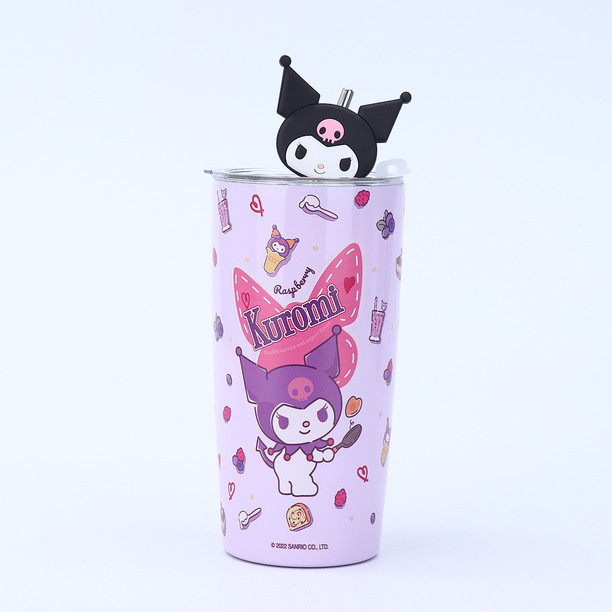 El Comercio exterior popular Sanrio paja café taza de vacío de acero inoxidable de dibujos animados nueva imagen linda muñeca de silicona taza de paja