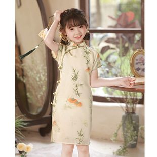 Ancient Style Han Dynasty Girls' Cheongsam Dress 2025 New Kidsren's Clothing Improved New Chinoiserie Guzheng Performance Clothing Summer