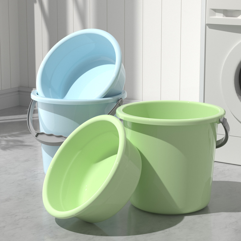 送料無料厚みのあるプラスチック洗面器家庭用蓋付きバケツ学生寮大小洗濯洗面器足湯バケツ|undefined
