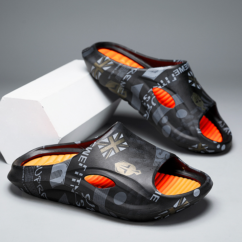 Ultra-soft summer trend fashionable non-slip men's slippers platform