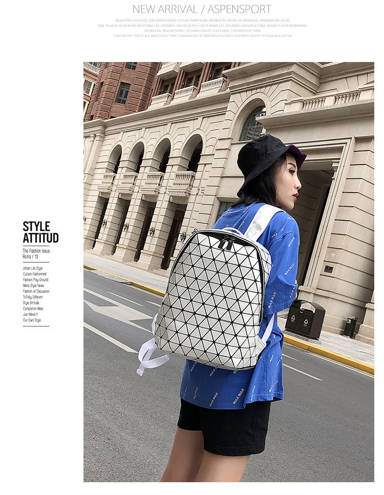 2024 Frühjahr Neue Geometrie Lingge Stoßdämpfende Große Kapazität Unisex PU Computer Rucksack_voghion.com