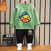 Children's set for boys, clothing, warm sweatshirt girl's, wholesale, Korean style, children's clothing