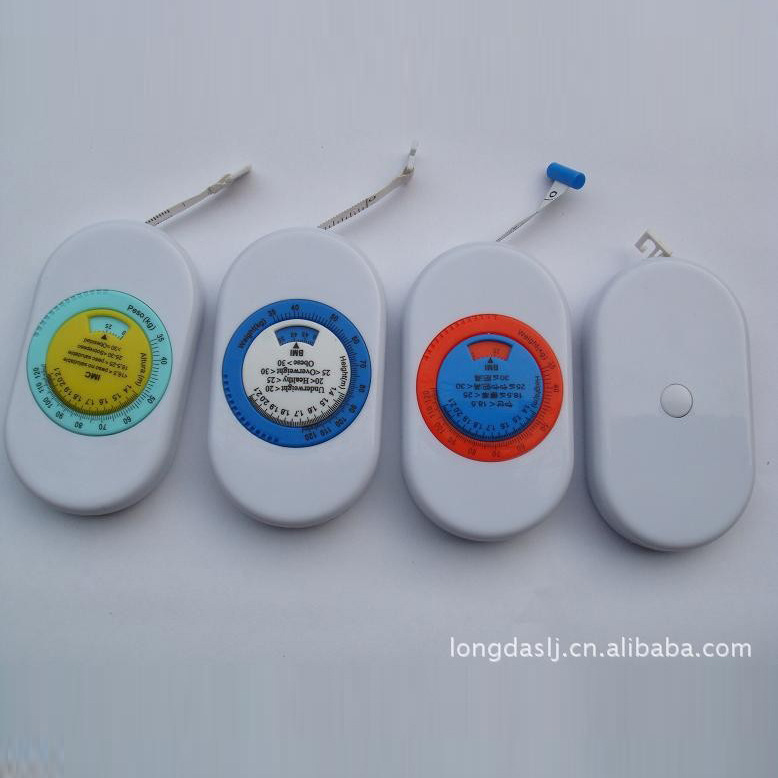 现货直供BMI椭圆形卷尺测量健康bmi卷尺双面刻度礼品卷尺可批发