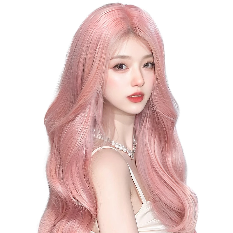 Connie Wig [Sweetheart Barbie] Естествена реалистична косплей розова вълниста коса за атмосфера